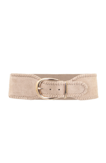 Stretchy Suede Riem Marcha Beige