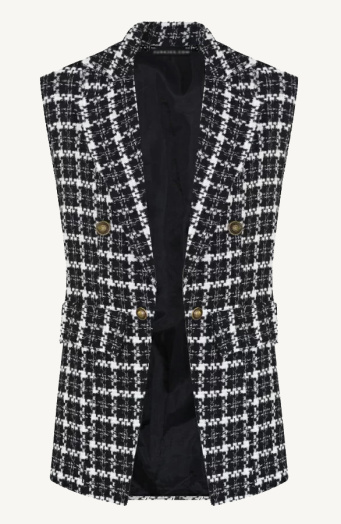 Tweed Gilet Jaylinn Zwart