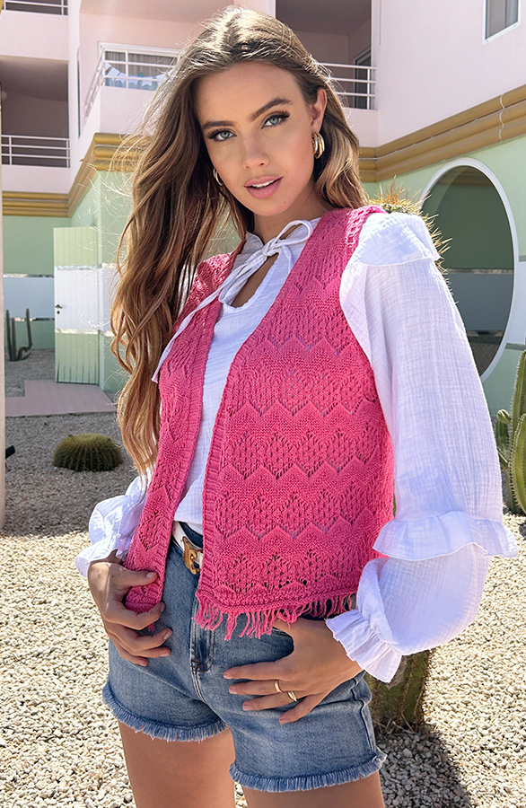 Knitted-Gilet-Amira-Candy-Pink-1