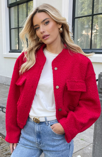 Bomber Jasje Bouclé Celine Rood